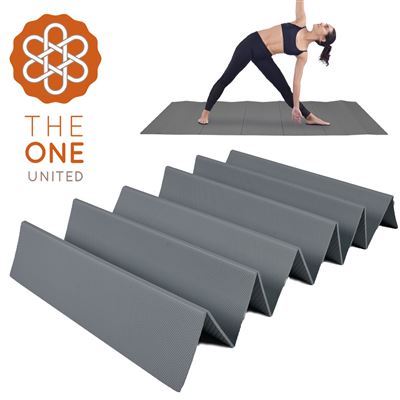 【The One】6mmTPE折疊瑜珈墊 雙面雙壓紋皆止滑(灰色)