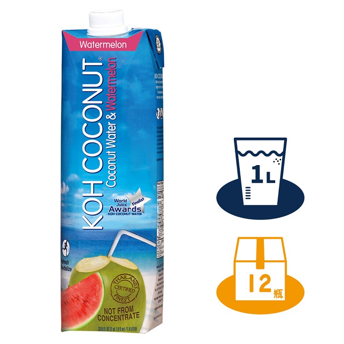 KOH COCONUT 酷椰嶼椰子西瓜汁 1L x 12入