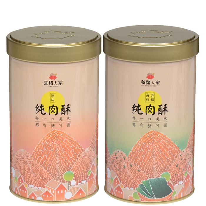 養豬人家-綜合豬肉酥2罐組(160g/罐)(原味1罐+芝麻海苔1罐)