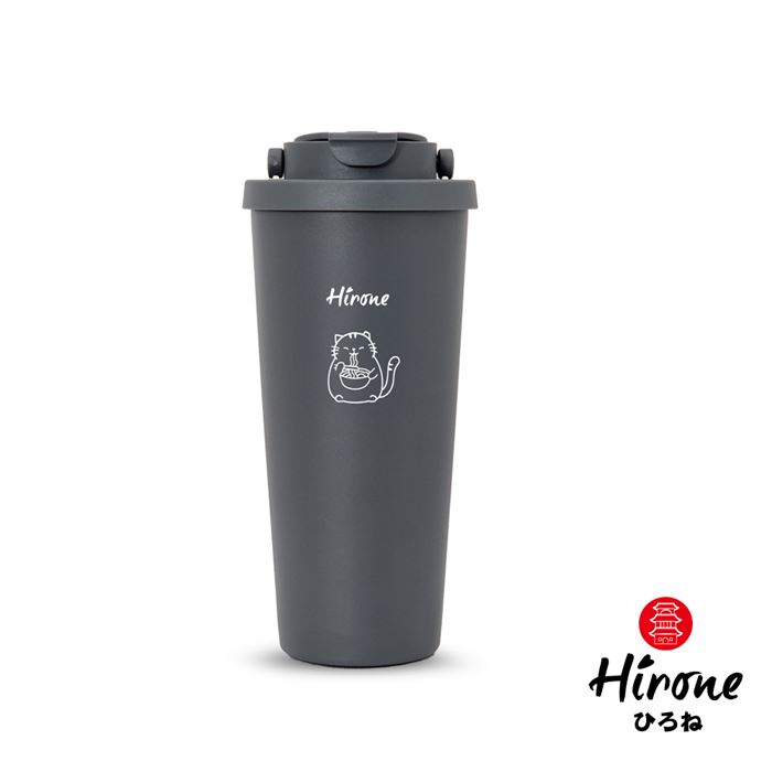 促銷出清【日本Hirone】 鈦陶珍奶雙飲杯710ml-深灰
